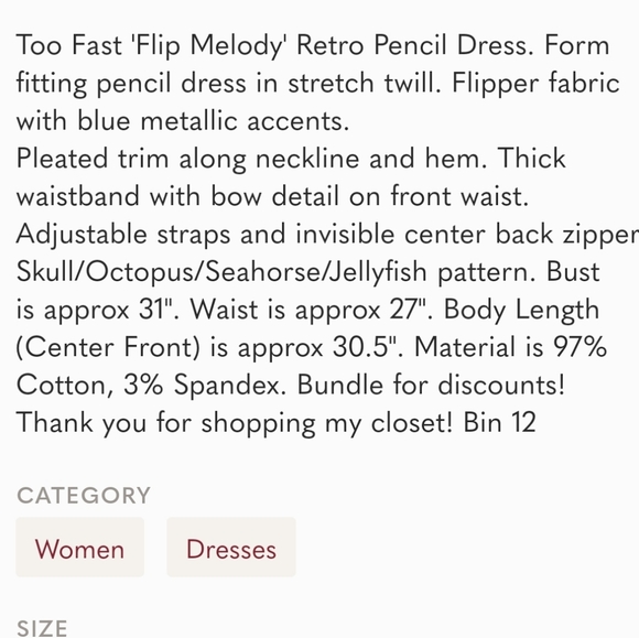 NWT pin up -  Rockabilly skulls pencil dress - - Picture 7 of 7